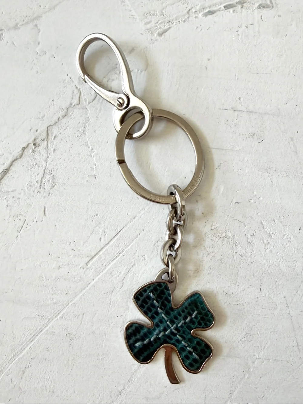 TOD’S Leather Metal Clover Keychain